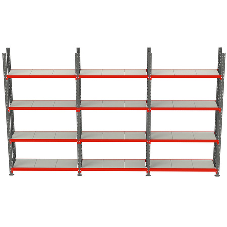 Regał magazynowy 12-półkowy Mega-M FORTIS H-240 cm L-484 cm G-60 cm