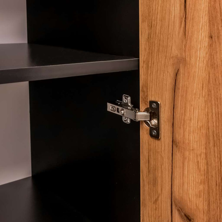 Szafka biurowa na segregatory Mega-M L-60 cm G-40 cm H-200 cm dąb kraft/czarny