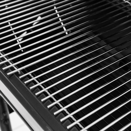 Grill ogrodowy węglowy z pokrywą i kominem Mega-M stolik boczny 34.5x23 cm