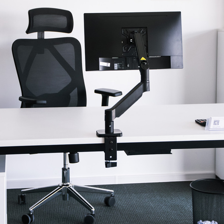 Uchwyt na monitor do biurka FURVERO HK001 17-40" 1 regulowane ramię sprężyna gazowa czarny