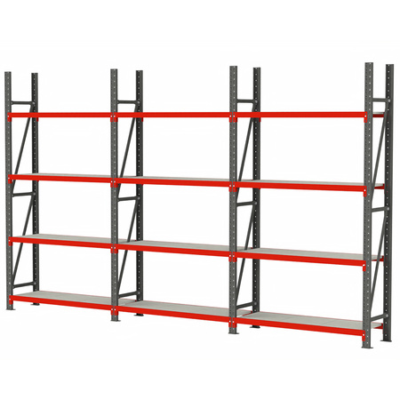 Regał magazynowy 12-półkowy Mega-M FORTIS H-200 cm L-484 cm G-40 cm