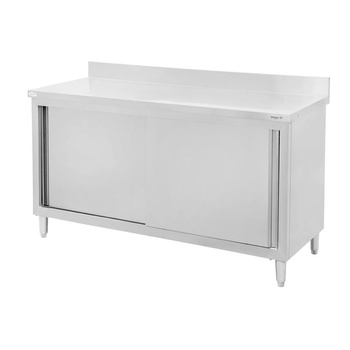 Stół ze stali nierdzewnej przyścienny z szafką Mega-M S-120 cm G-70 cm H-85 cm N