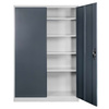 Szafa biurowa metalowa na dokumenty Mega-M pełne drzwi S-120 cm G-40 cm H-185 cm szara grafitowy front