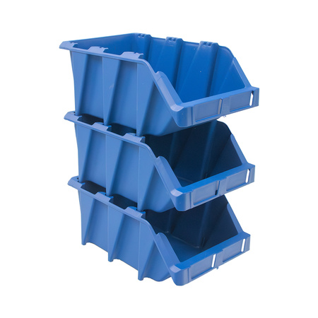 Pojemnik magazynowy kuweta warsztatowa Mega-M 26,5x42x16,8 cm plastikowy niebieski XL - zestaw 8 szt.