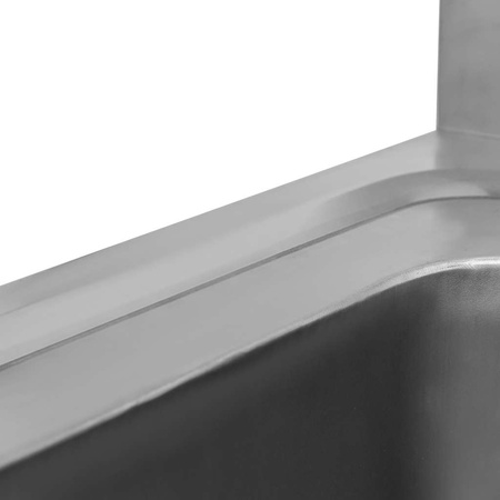 Zlew gastronomiczny jednokomorowy z maskownicą, półką i syfonem z rurą odpływową Mega-M 70x70x85 cm stal nierdzewna