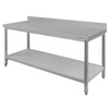 Stół ze stali nierdzewnej przyścienny z półką  Mega-M S-150 cm G-60 cm H-85 cm N
