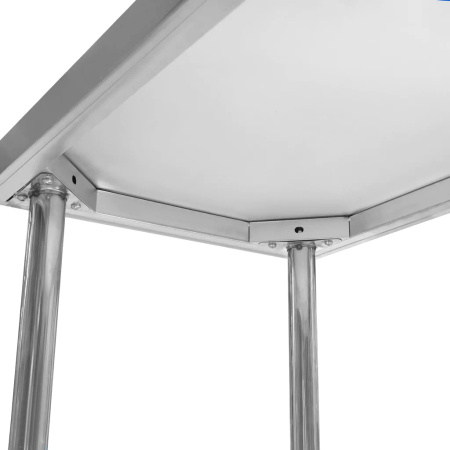 Stół ze stali nierdzewnej centralny z półką Mega-M STANDARD S-80 cm G-60 cm H-85 cm N