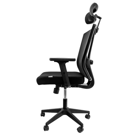 Fotel biurowy obrotowy FURVERO Zenith BP/A2D/L2D/H2D czarny spełnia wymogi BHP