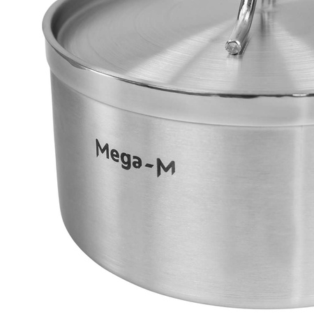 Rondel gastronomiczny wysoki z pokrywką Mega-M PRO 5l śr. 22 cm x h 12 cm N