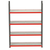 Regał metalowy magazynowy 4-półkowy Mega-M FORTIS H-200 cm L-217 cm G-50 cm moduł bazowy