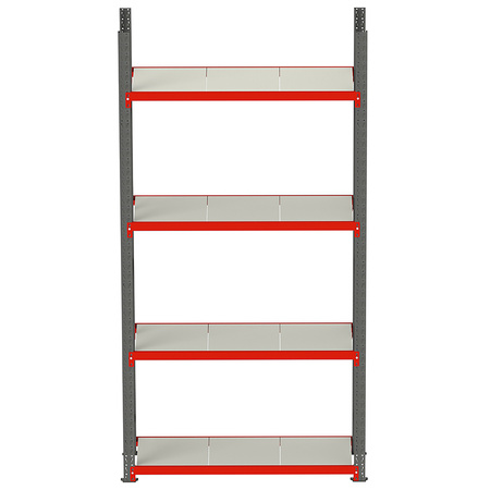 Regał metalowy magazynowy 4-półkowy Mega-M FORTIS H240 cm L-167 cm G-40 cm moduł bazowy