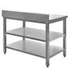 Stół ze stali nierdzewnej przyścienny z 2-ma półkami Mega-M S-120 cm G-70 cm H-85 cm N