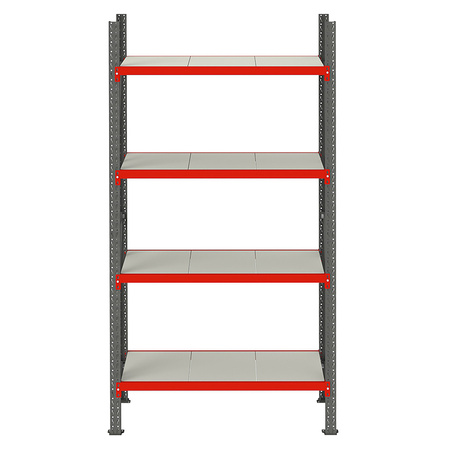 Regał metalowy magazynowy 4-półkowy Mega-M FORTIS H-200 cm L-167 cm G-50 cm moduł bazowy
