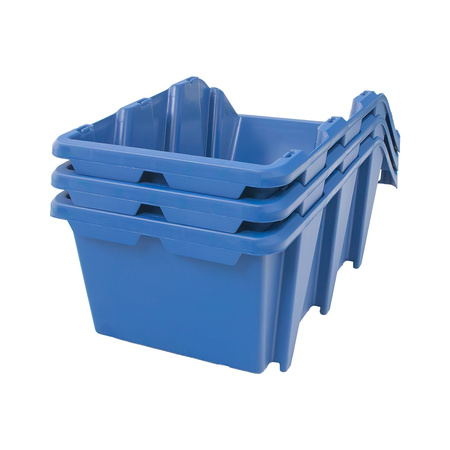 Pojemnik magazynowy Mega-M kuweta warsztatowa L plastikowa 220x355x150 mm niebieski (pakiet 10 szt.) N