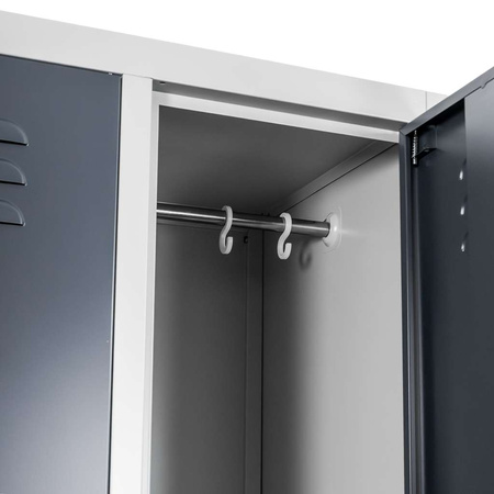 Szafka skrytkowa BHP Mega-M 6 skrytek 90x50x180 cm szara grafitowy front