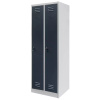 Szafka ubraniowa BHP Mega-M J-60 2 drzwiowa szara/ grafitowy front  S-60 cm G-50 cm H-180 cm skręcana N