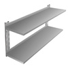 Półka wisząca podwójna ze stali nierdzewnej Mega-M S-150 cm G-30 cm H-60 cm N