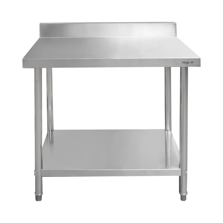 Stół ze stali nierdzewnej przyścienny z półką Mega-M STANDARD S-120 cm G-60 cm H-85 cm N
