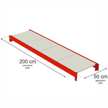 Półka do regału magazynowego Mega-M FORTIS L-200 cm G-50 cm N