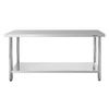 Stół ze stali nierdzewnej centralny z półką Mega-M STANDARD S-160 cm G-60 cm H-85 cm N