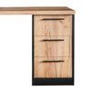 Biurko narożne przyścienne z szafką i szufladami Mega-M L-160 cm G-60 cm H-76 cm dąb kraft/czarny