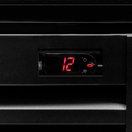 Witryna chłodnicza 2-drzwiowa 706L Mega-M RICO i112 oświetlenie LED podświetlany górny plafon reklamowy drzwi przesuwne