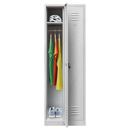 Szafka ubraniowa BHP Mega-M J-60 2 drzwiowa szara S-60 cm G-50 cm H-180 cm skręcana N