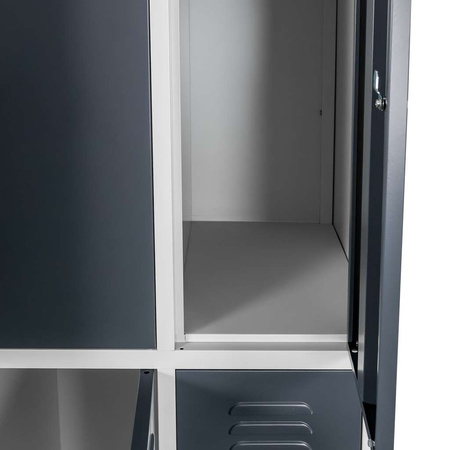 Szafka skrytkowa BHP Mega-M 6 skrytek 90x50x180 cm szara grafitowy front