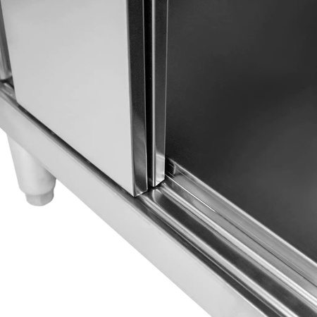 Stół gastronomiczny ze stali nierdzewnej centralny przelotowy z szafką Mega-M 180x70x85 cm