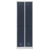 Szafka ubraniowa BHP Mega-M J-60 2 drzwiowa szara/ grafitowy front  S-60 cm G-50 cm H-180 cm skręcana N