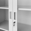 Szafa biurowa metalowa Mega-M WENUS W-05 na dokumenty przeszklone drzwi szara  S- 90 cm G- 40 cm H-185 cm skręcana N