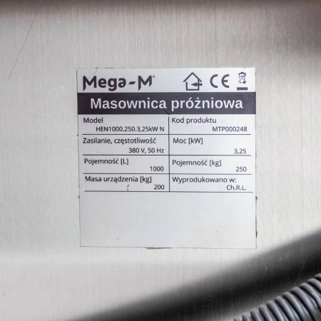 Masownica próżniowa Mega-M HEN1000.250.3,25kW N