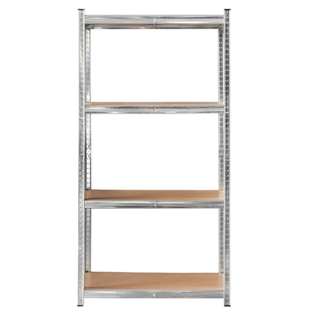 Regał magazynowy Mega-M Basic H-180 cm L-90 cm G-40 cm 4 półki z MDF 4 mm (175kg) ocynk N