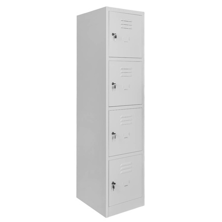 Szafka skrytkowa BHP Mega-M J-40/4 4 drzwiowa szara S-40 cm G-50 cm H-180 cm skręcana N