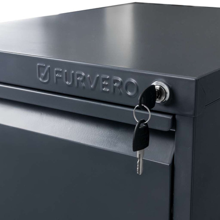 Szafka metalowa na dokumenty FURVERO W4S G/G kartotekowa 4 szuflady S-45 cm grafitowa