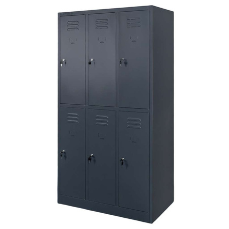 Szafka skrytkowa BHP Mega-M 6 skrytkowa 90x50x180 cm grafitowa