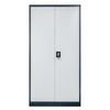 Szafa biurowa metalowa na dokumenty FURVERO W-101 G/S pełne drzwi S-90 cm G-40 cm H-185 cm grafitowa szary front