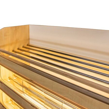 Regał na pieczywo H-180 cm L-125 cm G-60 cm plexi oświetlenie LED klon jasny