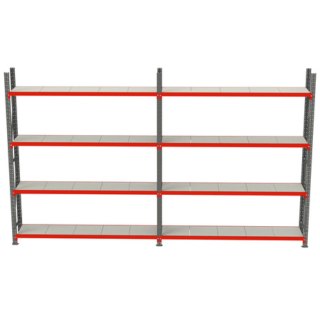 Regał magazynowy 8-półkowy Mega-M FORTIS H-240 cm L-525.5 cm G-40 cm