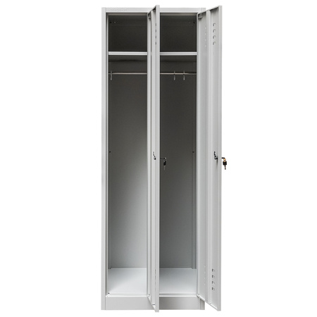 Szafka ubraniowa BHP Mega-M J-60 2 drzwiowa szara S-60 cm G-50 cm H-180 cm skręcana N