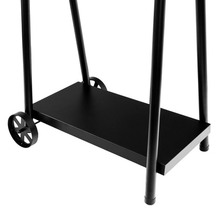 Grill ogrodowy węglowy beczka z pokrywą i kominem Mega-M stolik boczny 53x29 cm