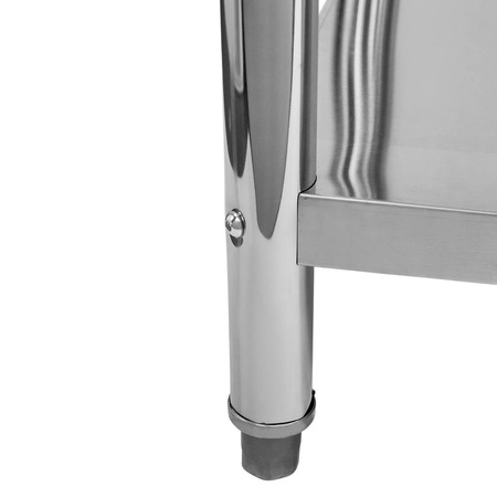 Stół gastronomiczny ze stali nierdzewnej przyścienny z półką Mega-M STANDARD 80x70x85 cm