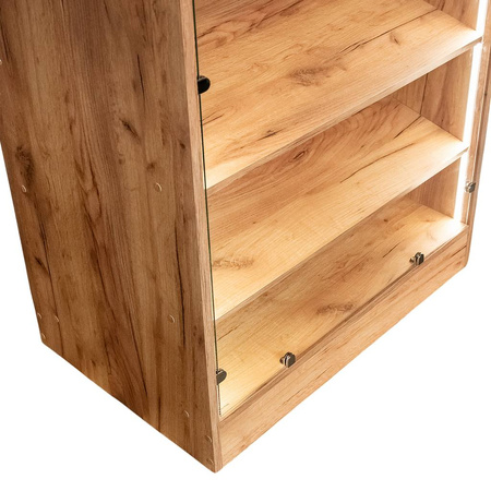 Witryna sklepowa na ciastka i cukierki Mega-M H-180 cm L-80 cm G-50 cm dąb kraft