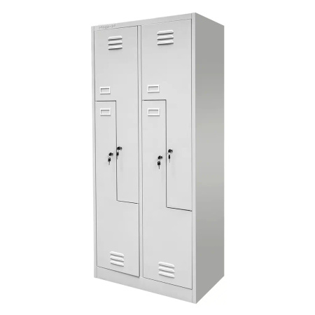 Szafka ubraniowa BHP Mega-M J-80/L 4 drzwiowa typ L szara S-80 cm G-50 cm H-180 cm skręcana N