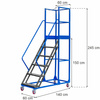 Drabina magazynowa przejezdna Mega-M STANDARD H-150 cm 6 stopni N