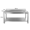 Stół ze stali nierdzewnej przyścienny z półką spawany Mega-M S-150 cm G-70 cm H-85 cm N
