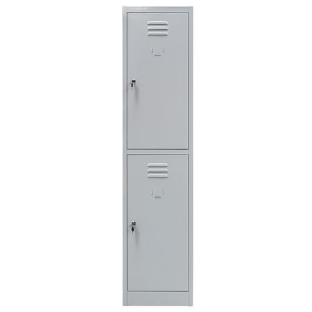 Szafka ubraniowa skrytkowa BHP Mega-M J-40/2 2 drzwiowa szara S-40 cm G-50 cm H-180 cm skręcana N