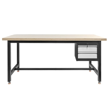 Stół warsztatowy z szafką narzędziową z 2 szufladami Mega-M S-180 cm grafitowy szary front