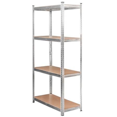 Regał magazynowy Mega-M Basic H-180 cm L-90 cm G-40 cm 4 półki z MDF 4 mm (175kg) ocynk N