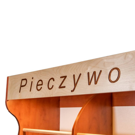 Regał na pieczywo H-200 cm L-100 cm G-50 cm plexi oświetlenie LED grusza polna